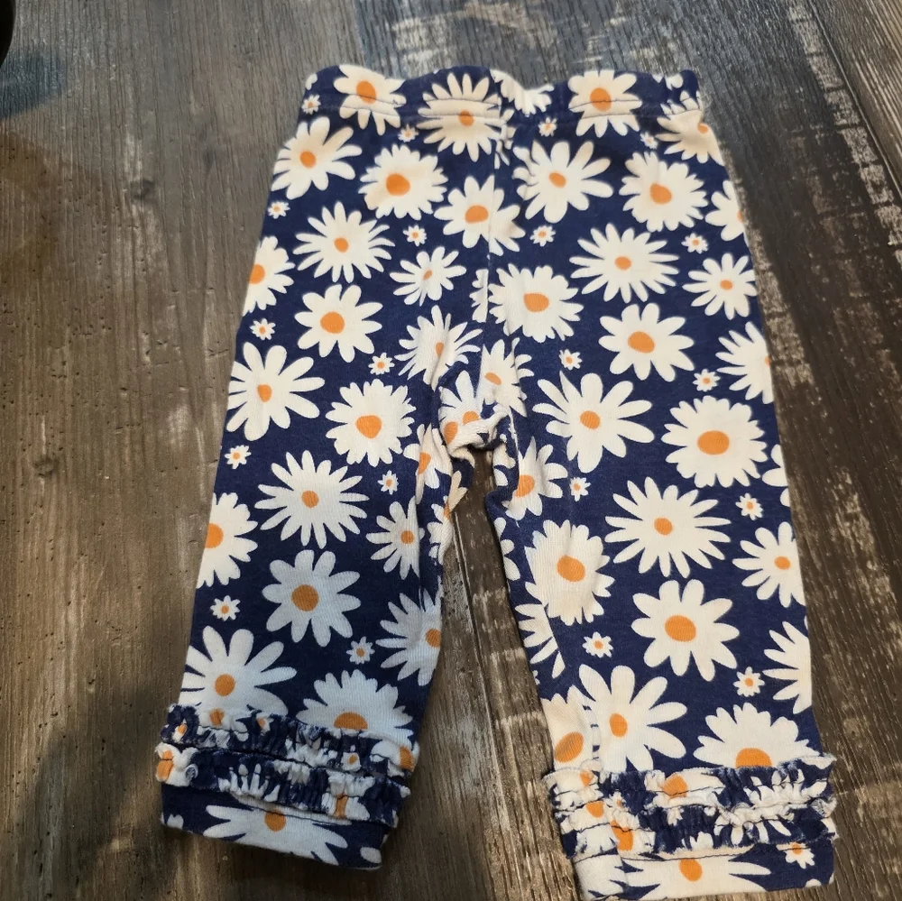 Carter's Blue and White Floral Leggings